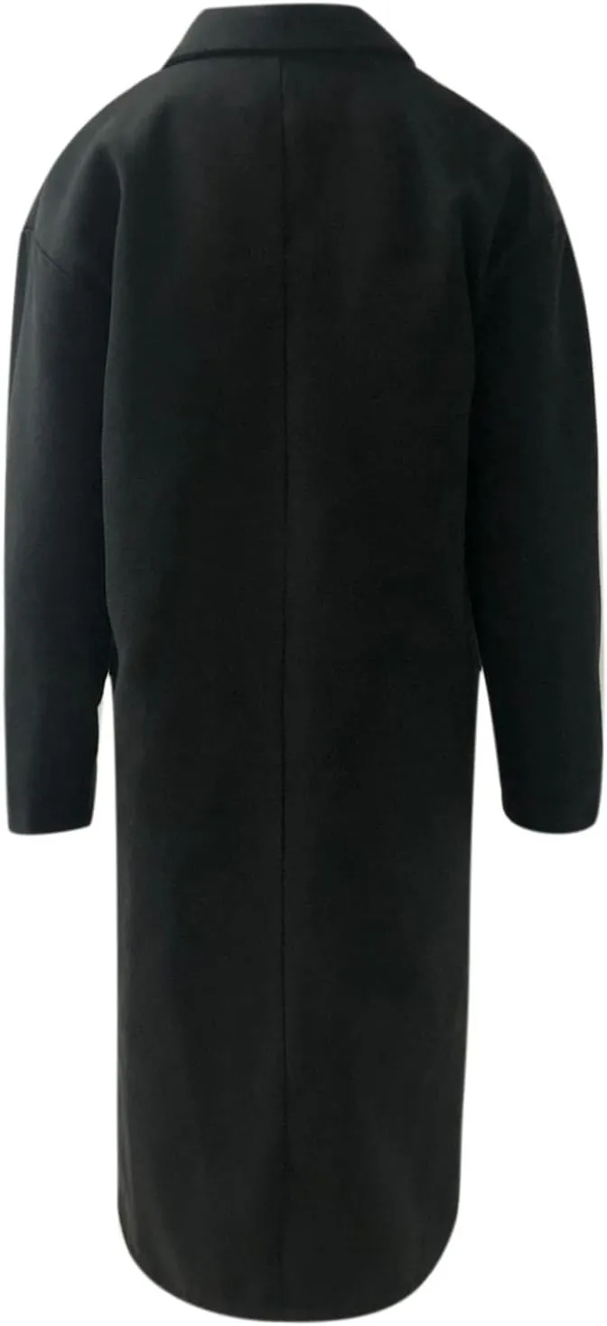 Trench Coat for Women 2024 Double Breasted Lapel Wool Coat Fall Long Sleeve Midi Jacket Windproof Overcoat