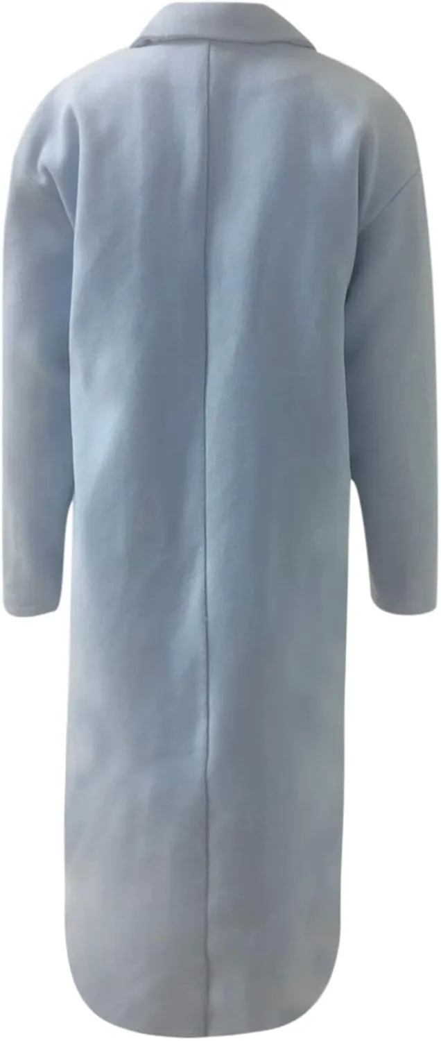 Trench Coat for Women 2024 Double Breasted Lapel Wool Coat Fall Long Sleeve Midi Jacket Windproof Overcoat