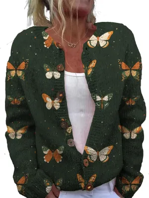 Trendy Sweater Cardigan for Women Button Up Oversized Long Sleeve Floral Comfy Sweaters Plus Size Tops Outfits