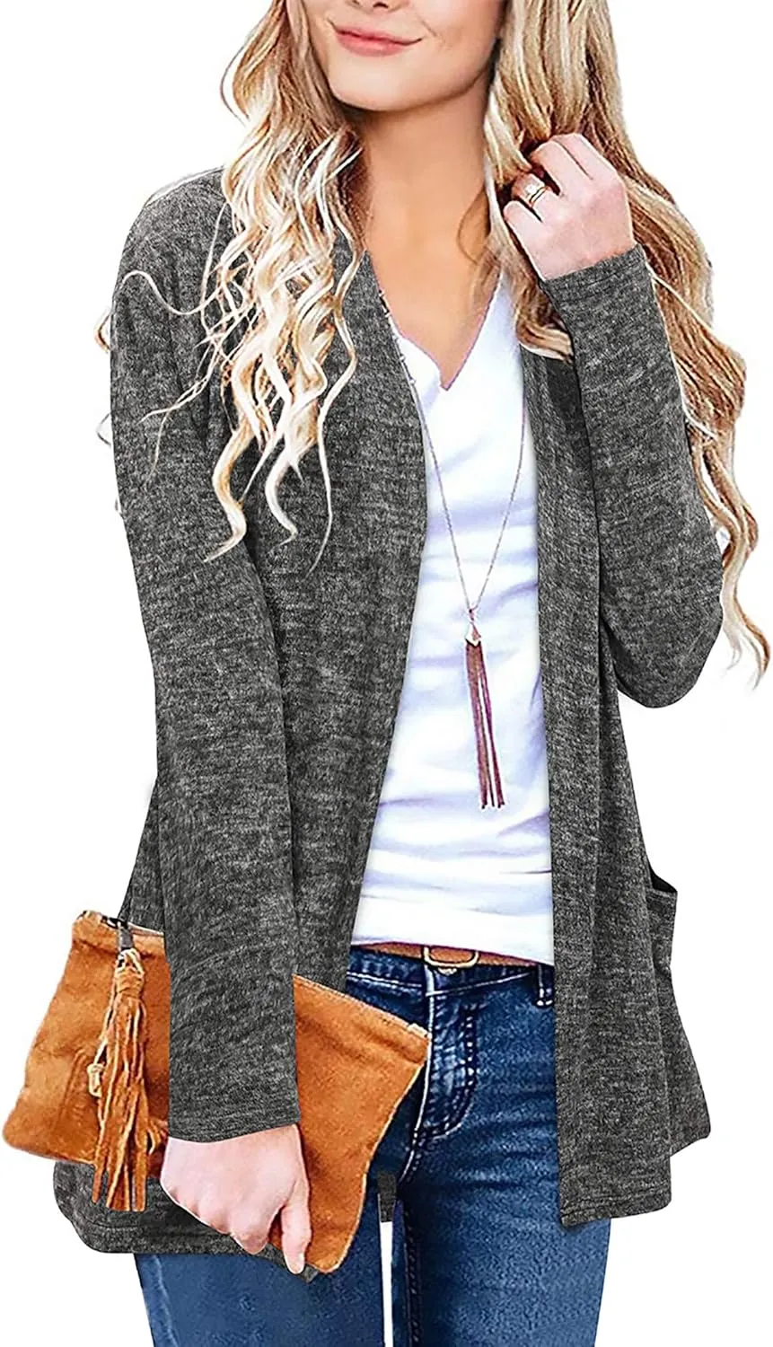 ULTRANICE Cardigan Sweaters Womens Fashion 2025 Spring Lightweight Long Sleeve Casual Tops Clothes Outfits with Pockets