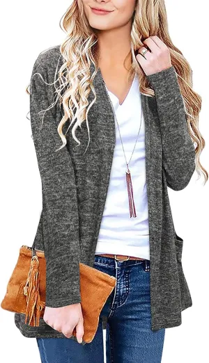 ULTRANICE Cardigan Sweaters Womens Fashion 2025 Spring Lightweight Long Sleeve Casual Tops Clothes Outfits with Pockets