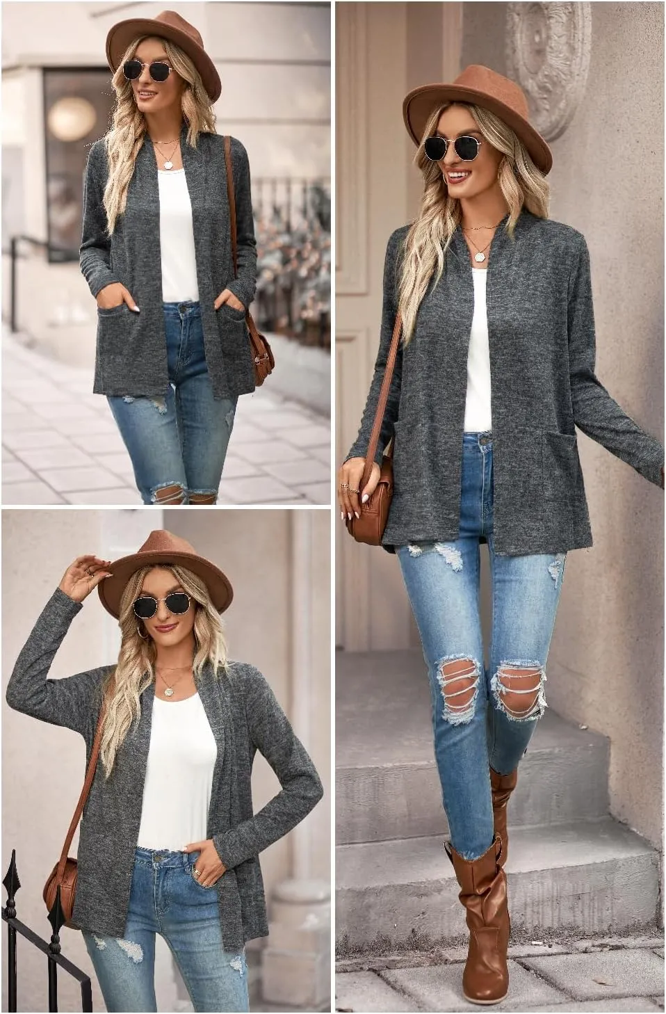 ULTRANICE Cardigan Sweaters Womens Fashion 2025 Spring Lightweight Long Sleeve Casual Tops Clothes Outfits with Pockets