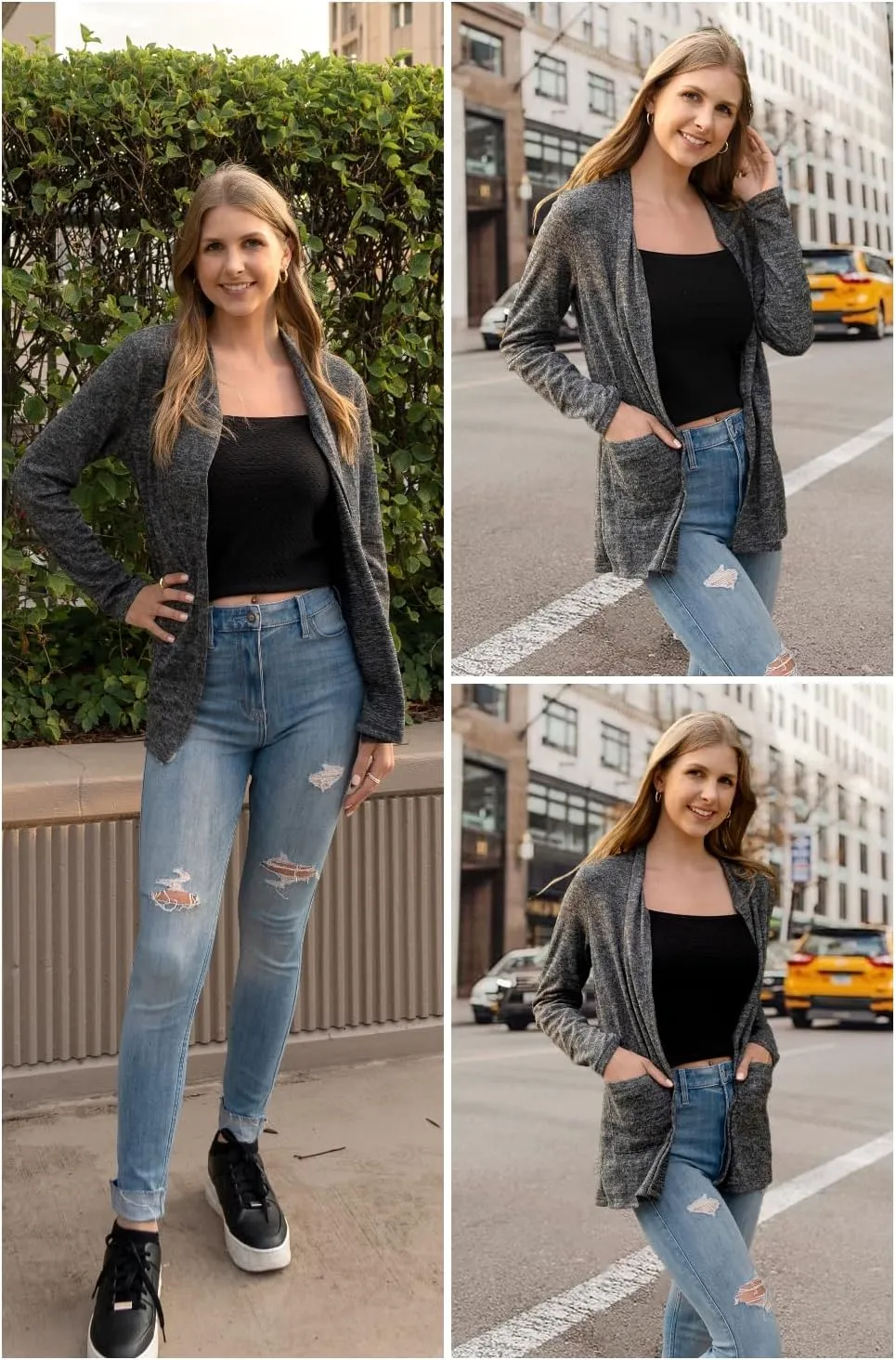 ULTRANICE Cardigan Sweaters Womens Fashion 2025 Spring Lightweight Long Sleeve Casual Tops Clothes Outfits with Pockets