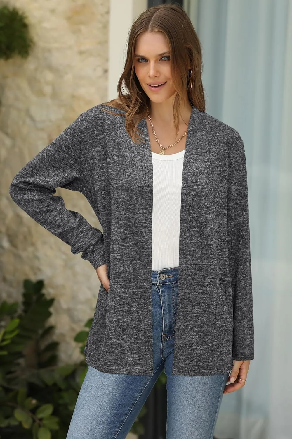 ULTRANICE Cardigan Sweaters Womens Fashion 2025 Spring Lightweight Long Sleeve Casual Tops Clothes Outfits with Pockets