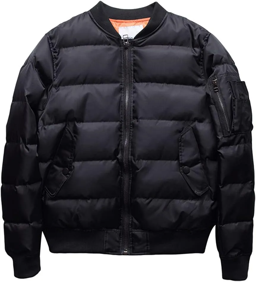 USDBE Thick Warm Winter Bomber Coat Men Cotton Padded Jacket Stand Collar Boy Coats