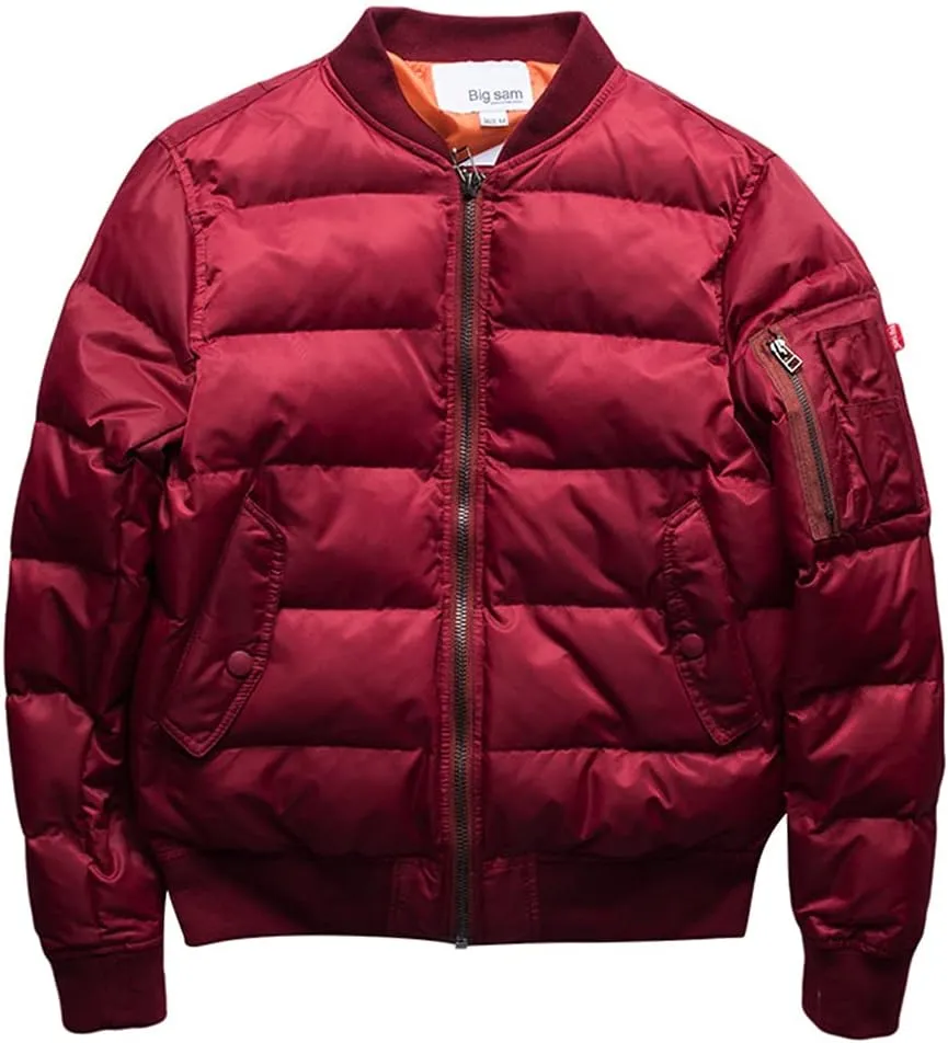 USDBE Thick Warm Winter Bomber Coat Men Cotton Padded Jacket Stand Collar Boy Coats