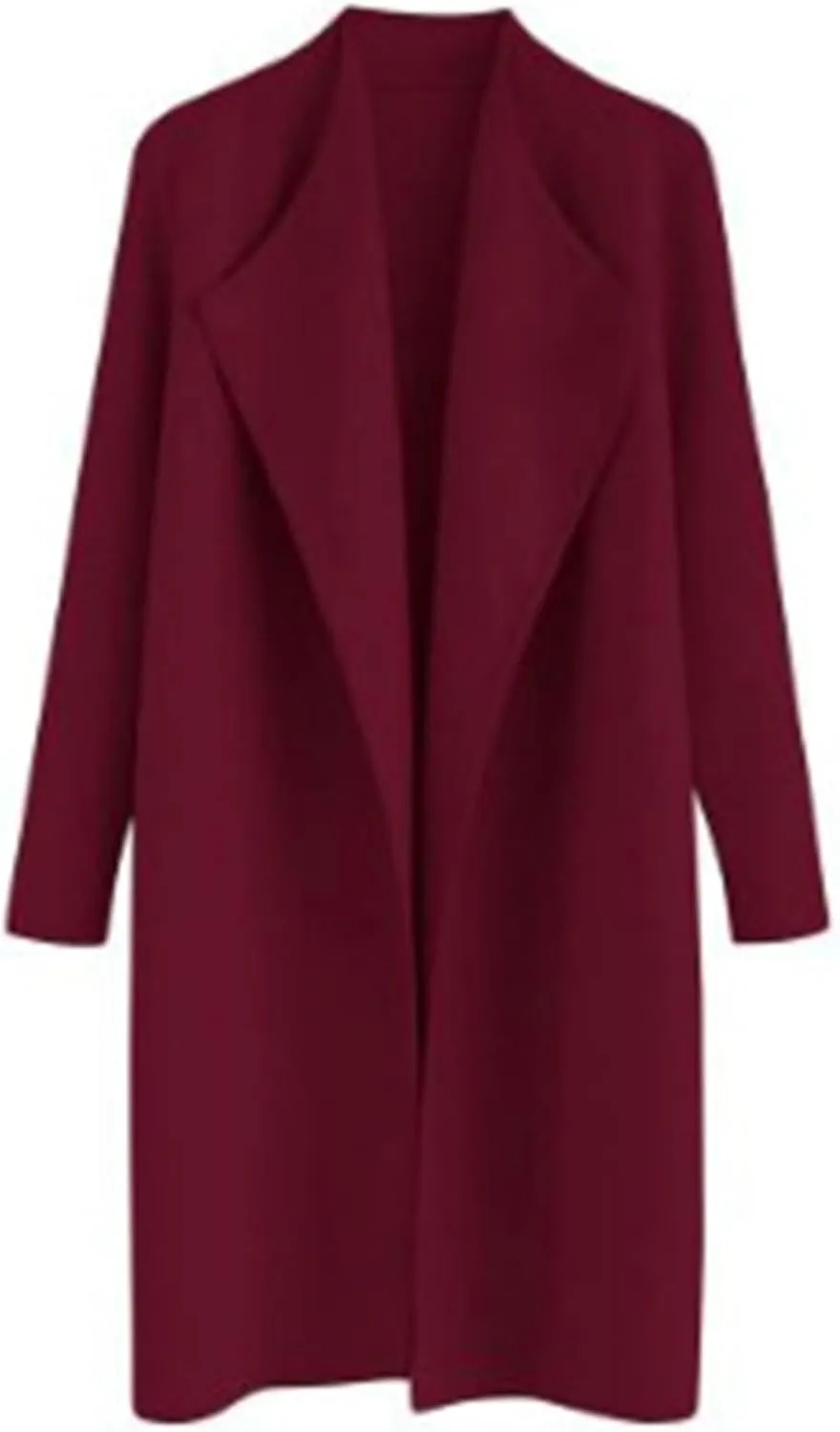 utcoco Womens Casual Lightweight Long Cardigans Lapel Open Front Side Slit Woolen Coatigan 2023 Fall Coat