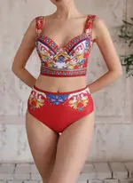 Vaya - Printed Sling Bikini Swimsuit Set