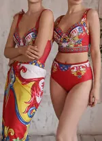 Vaya - Printed Sling Bikini Swimsuit Set