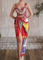 Vaya - Printed Sling Bikini Swimsuit Set