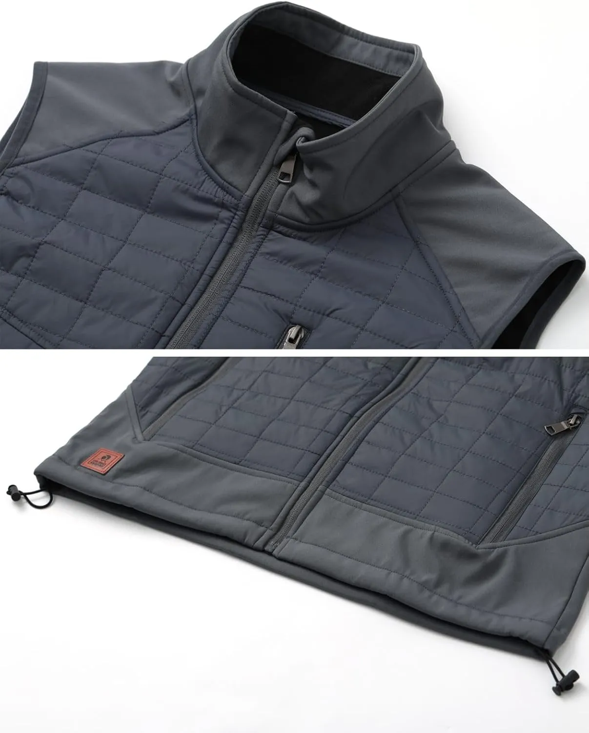 Vcansion Men's Lightweight Fleece Lined Puffer Vest Softshell Outerwear Sleeveless Jacket for Hiking Travel Golf