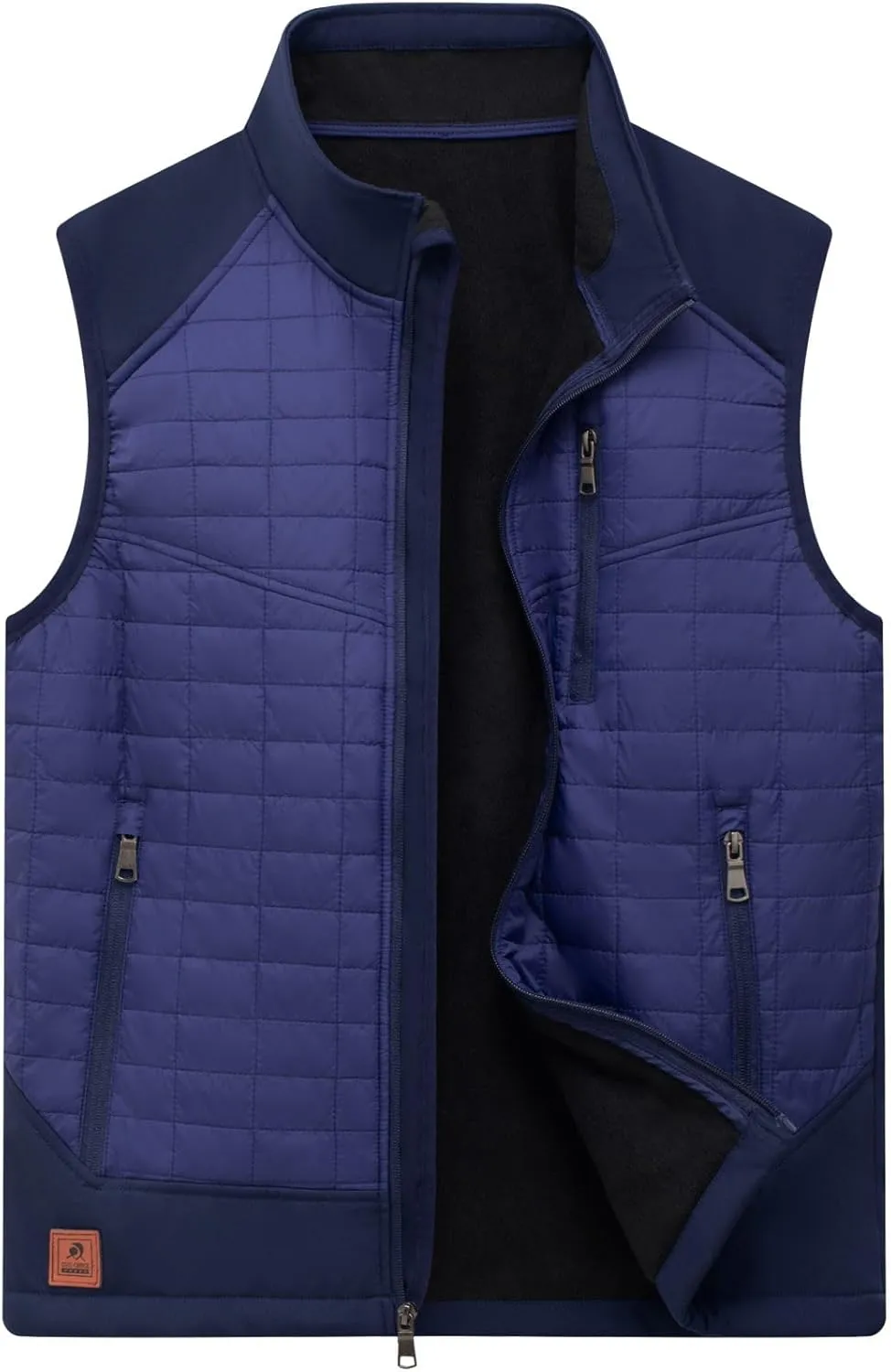 Vcansion Men's Lightweight Fleece Lined Puffer Vest Softshell Outerwear Sleeveless Jacket for Hiking Travel Golf