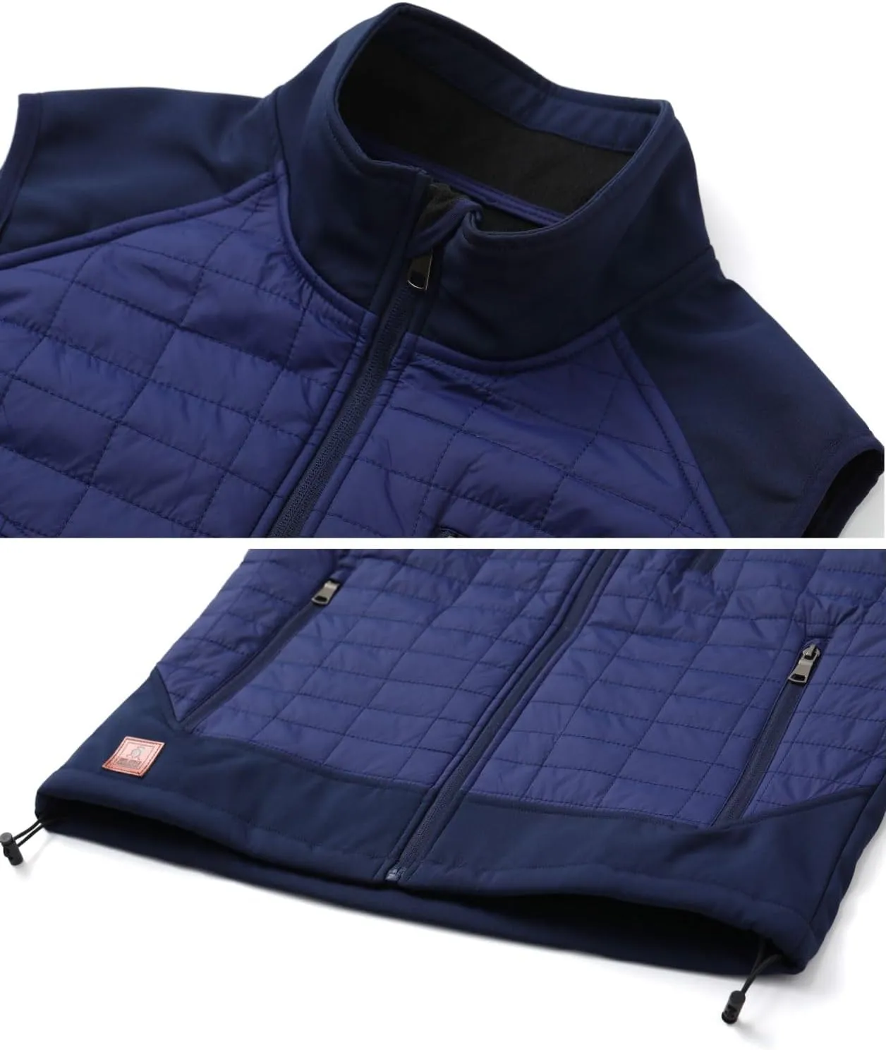 Vcansion Men's Lightweight Fleece Lined Puffer Vest Softshell Outerwear Sleeveless Jacket for Hiking Travel Golf