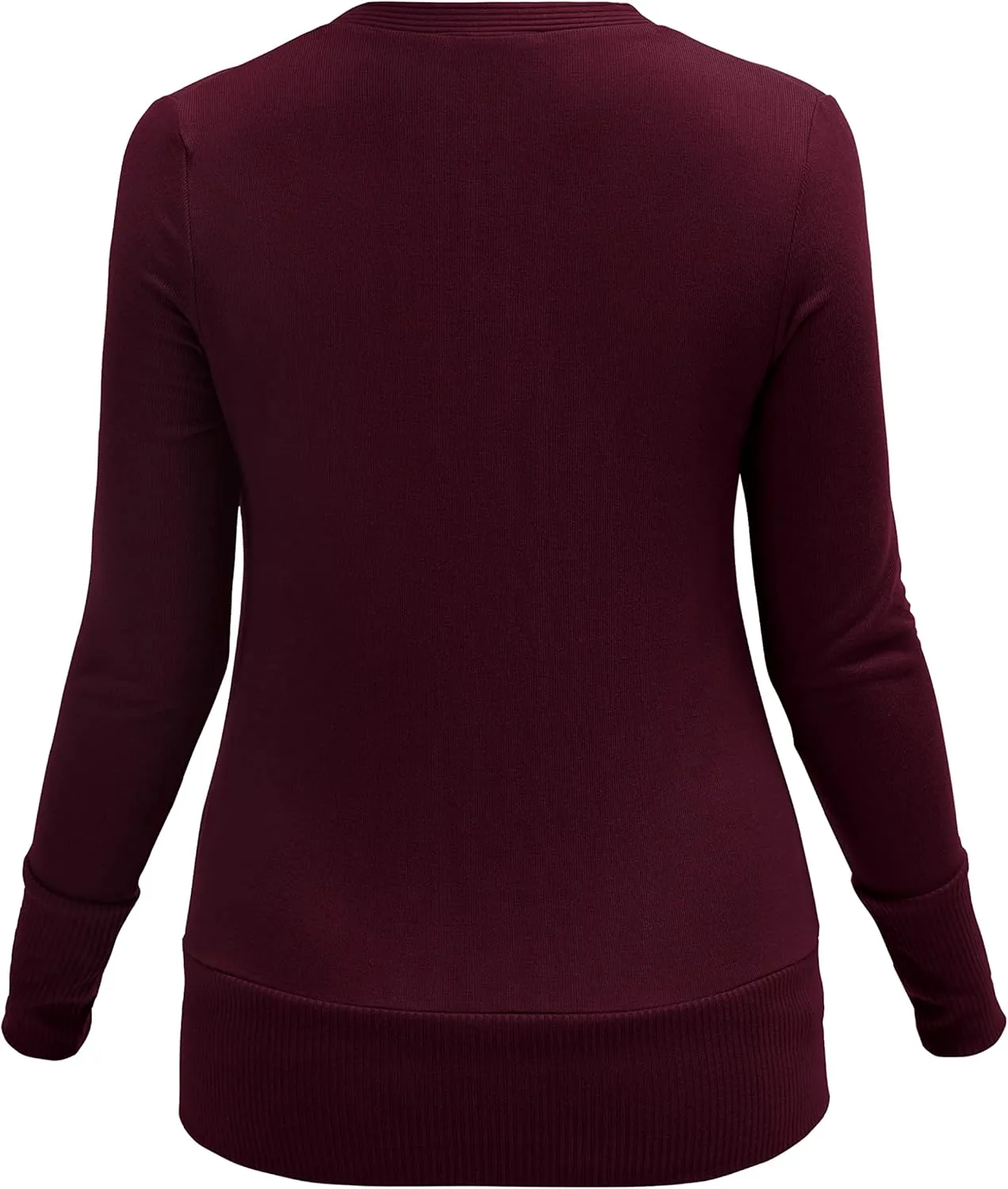 VERABENDI Women Long Sleeve Snaps Button Down V Neck Cute Knit Sweater Cardigan