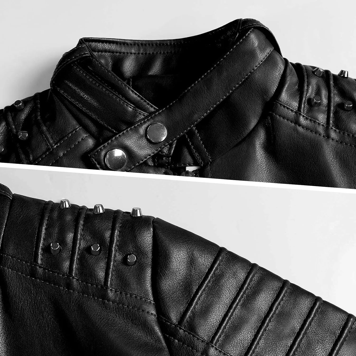 Volunboy Boys Leather Jacket Kids Fall Motorcycle Faux Pu Coats Spring Outerwear