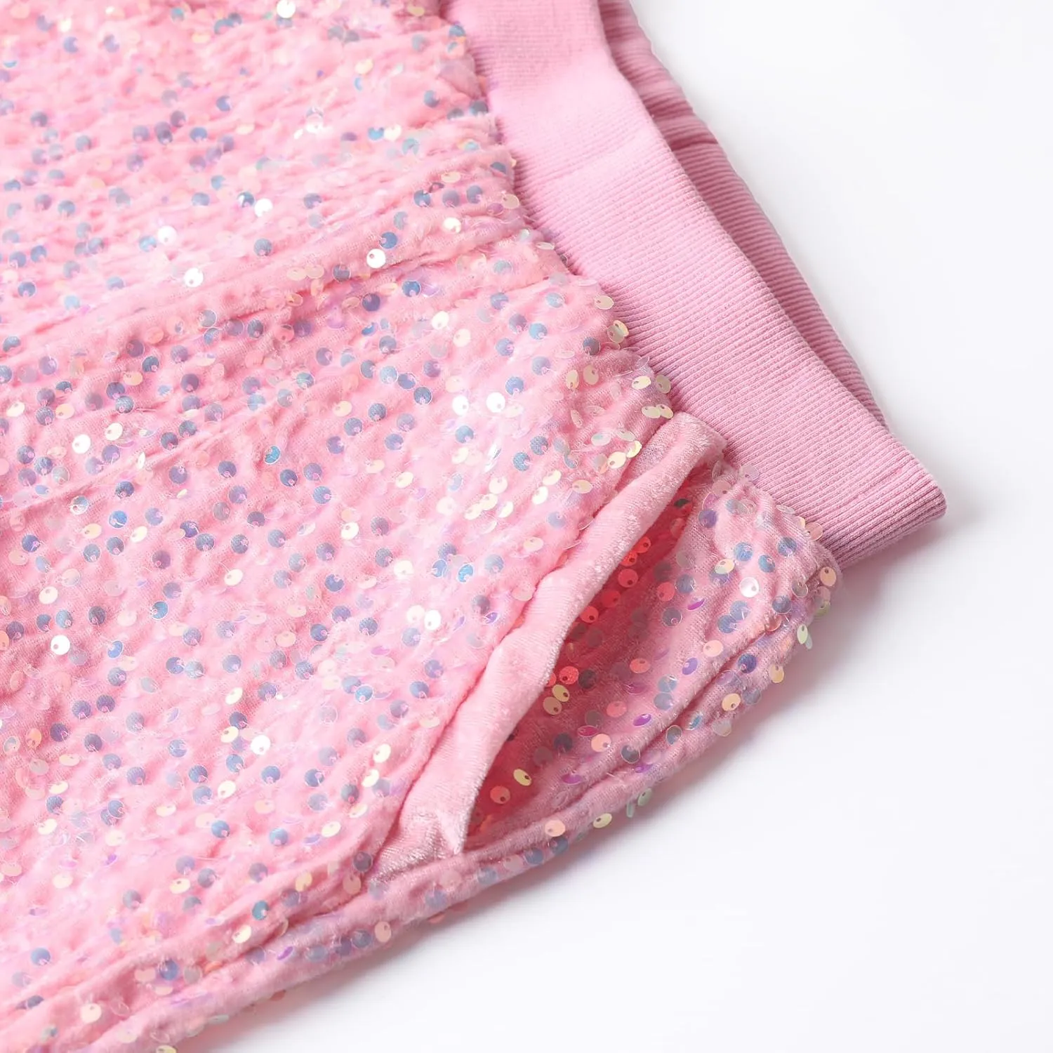 WELAKEN Girls Sequin Sweatpants Kid Sparkle Elastic Waist Dance Party Pants with Lining