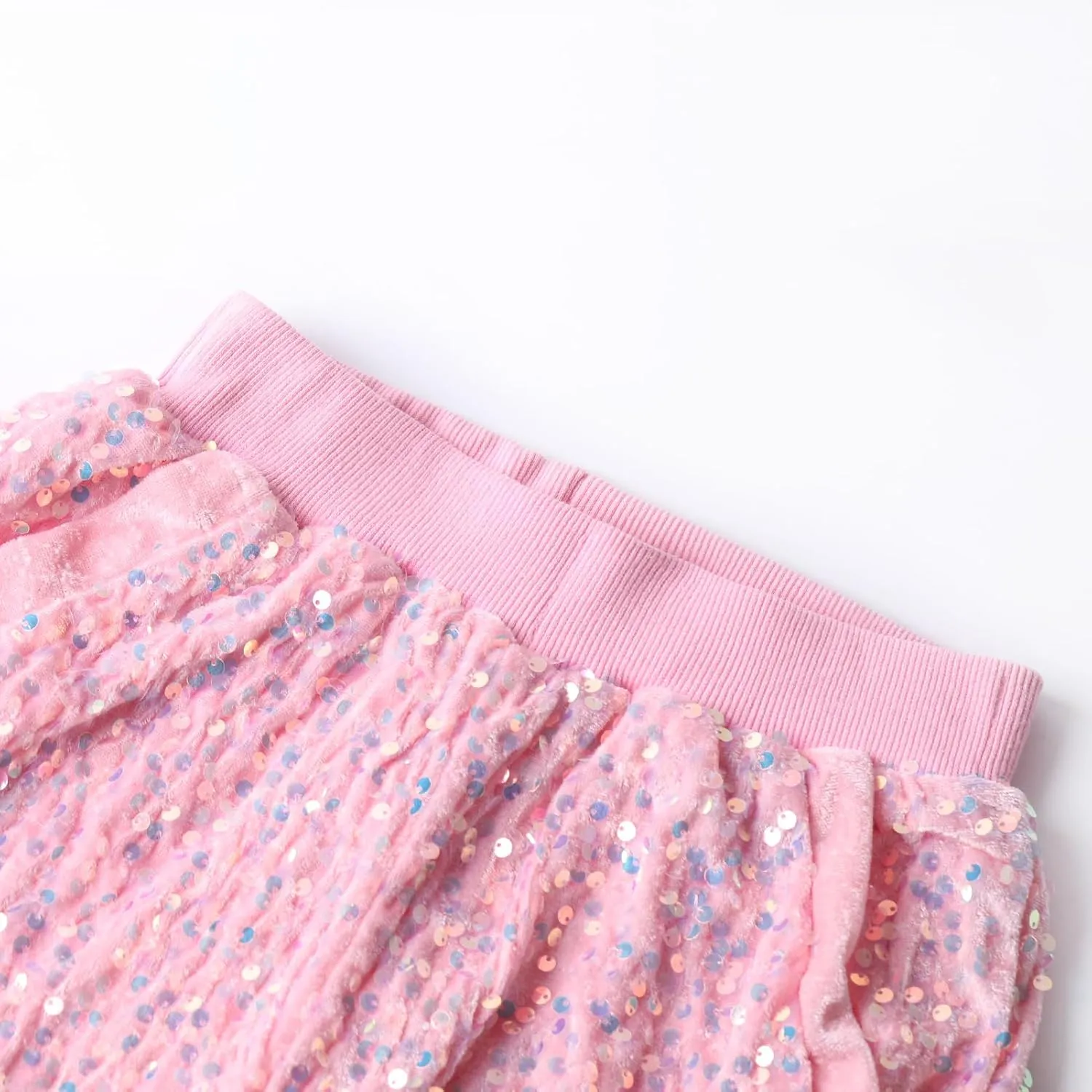 WELAKEN Girls Sequin Sweatpants Kid Sparkle Elastic Waist Dance Party Pants with Lining