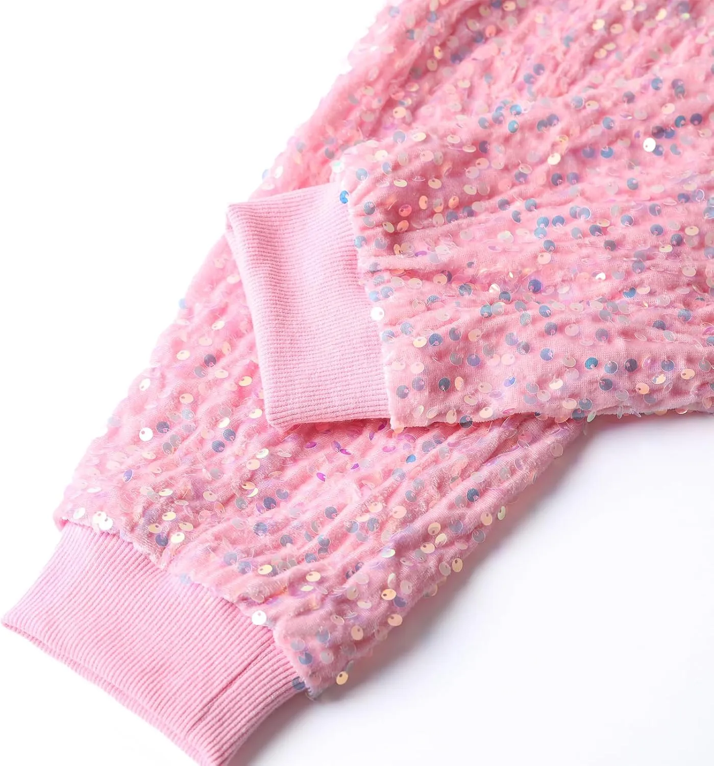 WELAKEN Girls Sequin Sweatpants Kid Sparkle Elastic Waist Dance Party Pants with Lining
