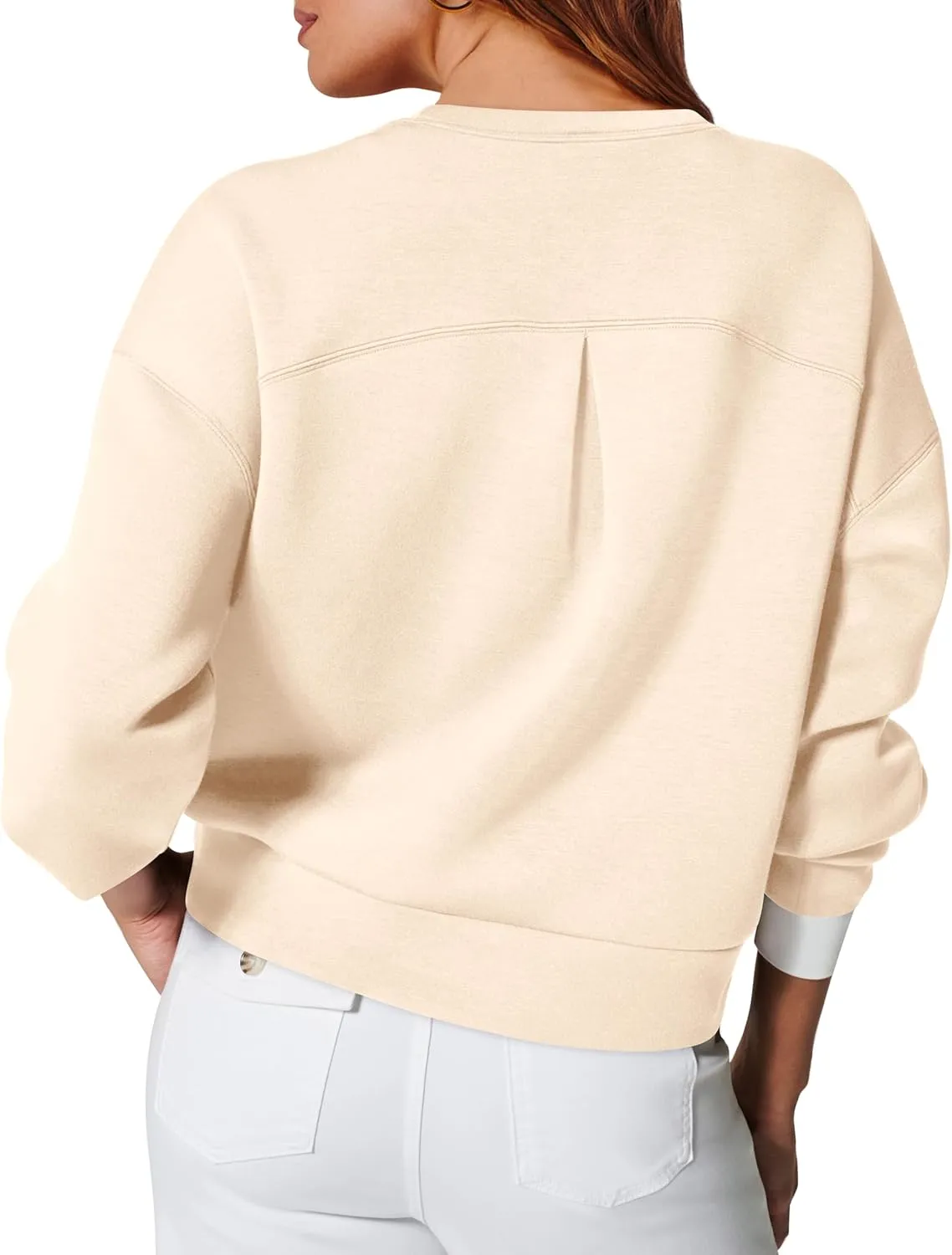 WIHOLL Womens Long Sleeve Crop Tops Crewneck Pullover Shirts Lightweight Sweatshirts 2024 Fall Fashion Clothes