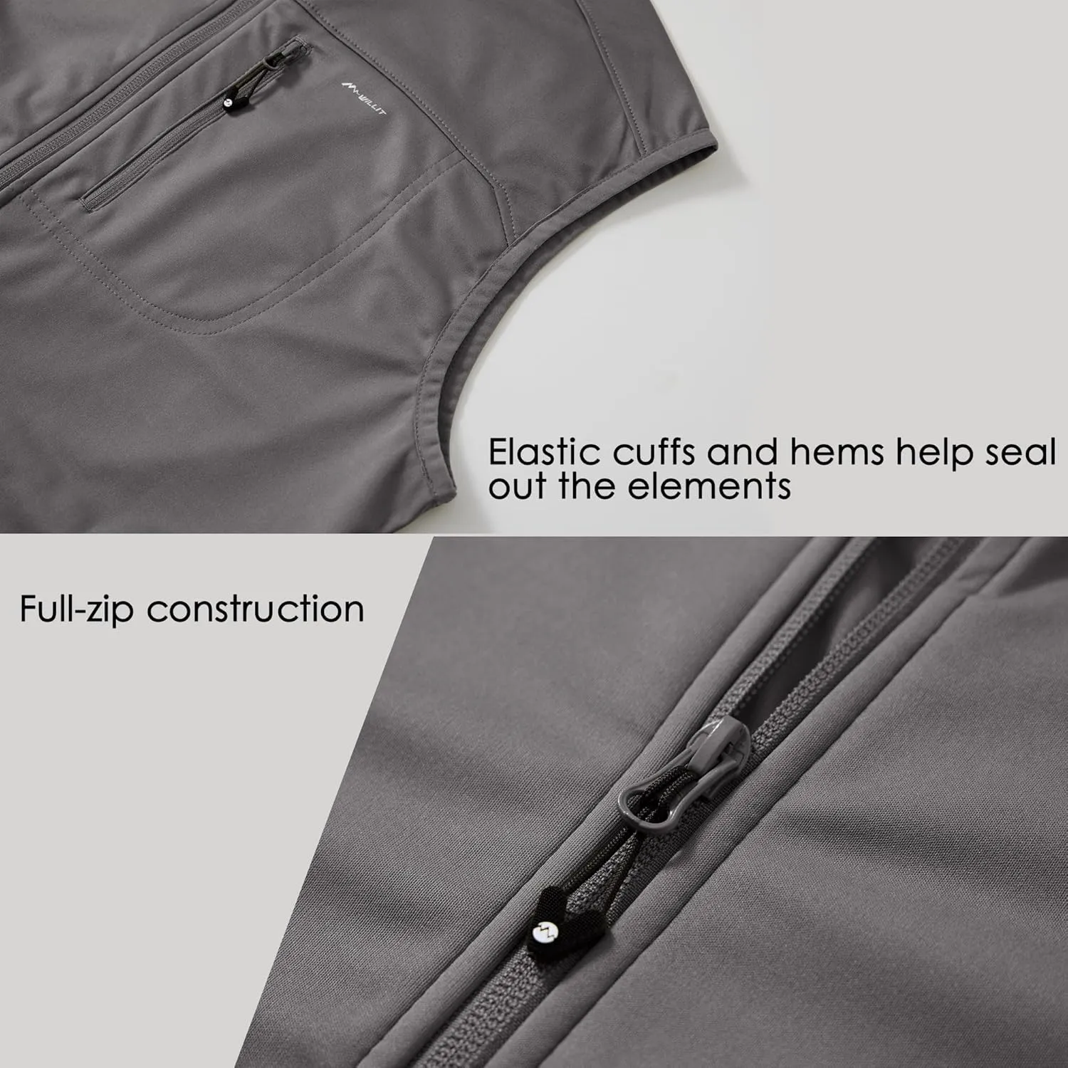 Willit Men's Golf Vest Lightweight Softshell Vest Outerwear Sleeveless Jacket Hiking Runing Causal