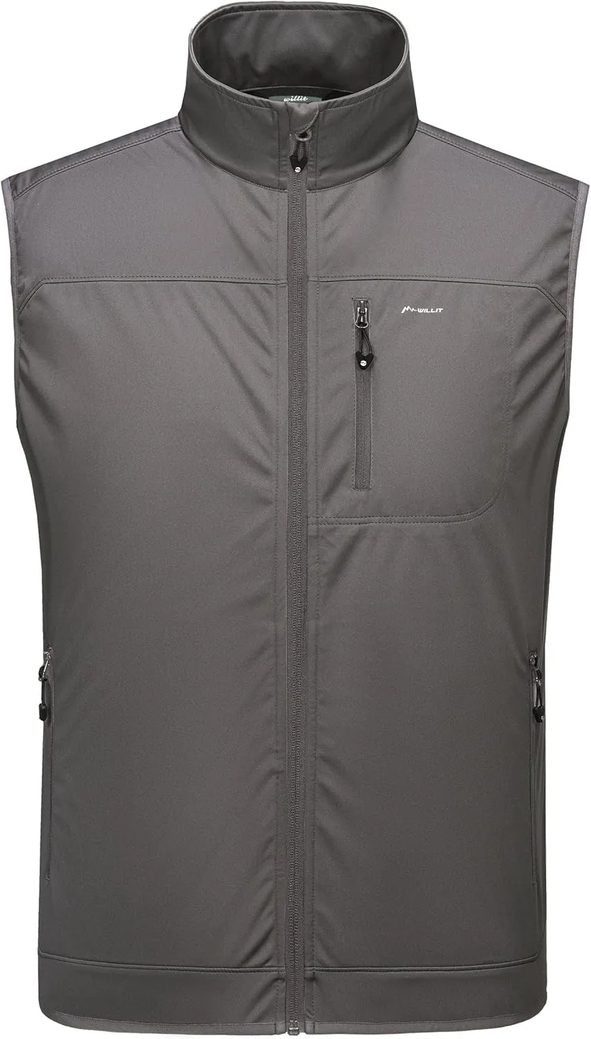 Willit Men's Golf Vest Lightweight Softshell Vest Outerwear Sleeveless Jacket Hiking Runing Causal