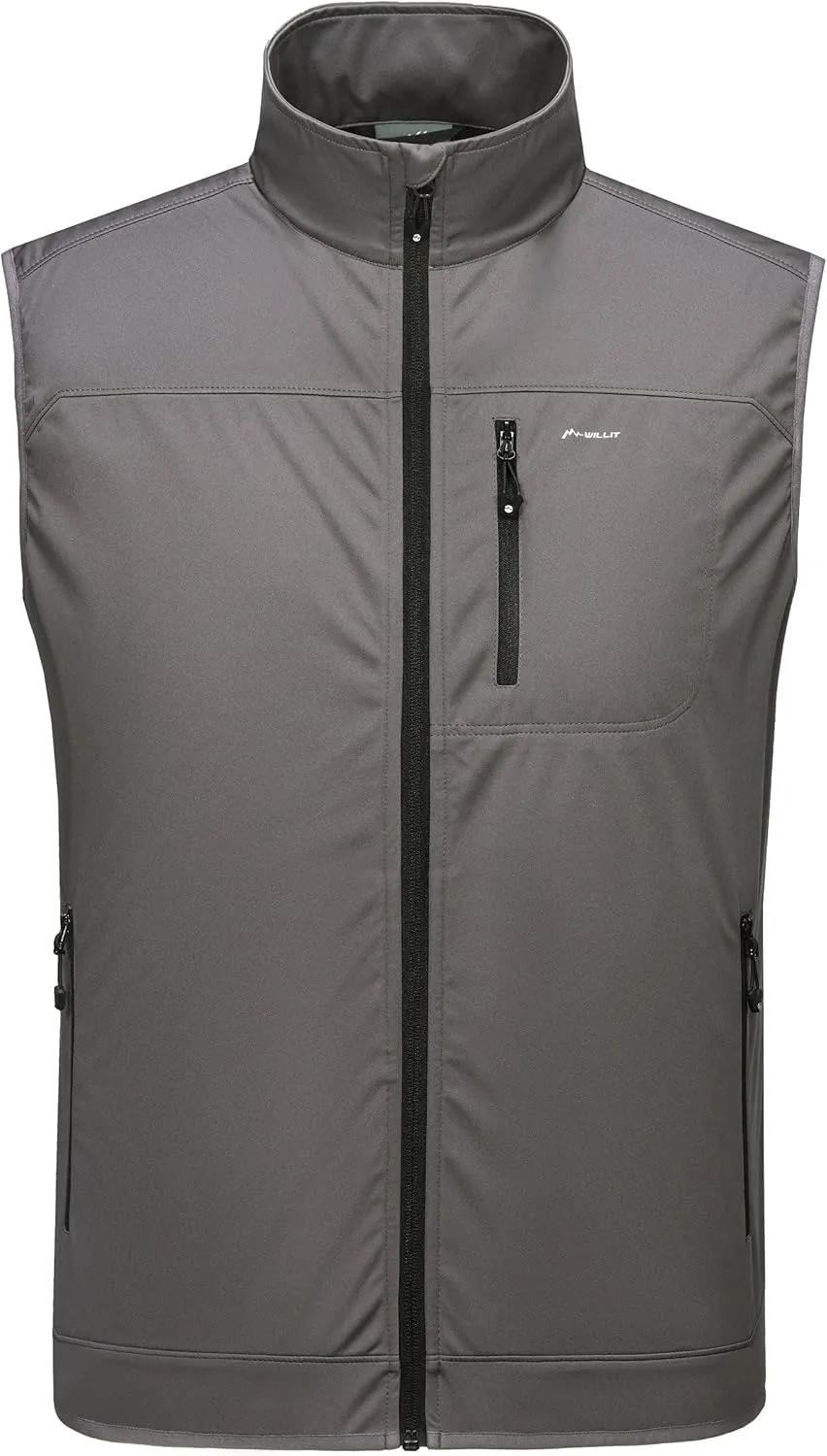 Willit Men's Golf Vest Lightweight Softshell Vest Outerwear Sleeveless Jacket Hiking Runing Causal