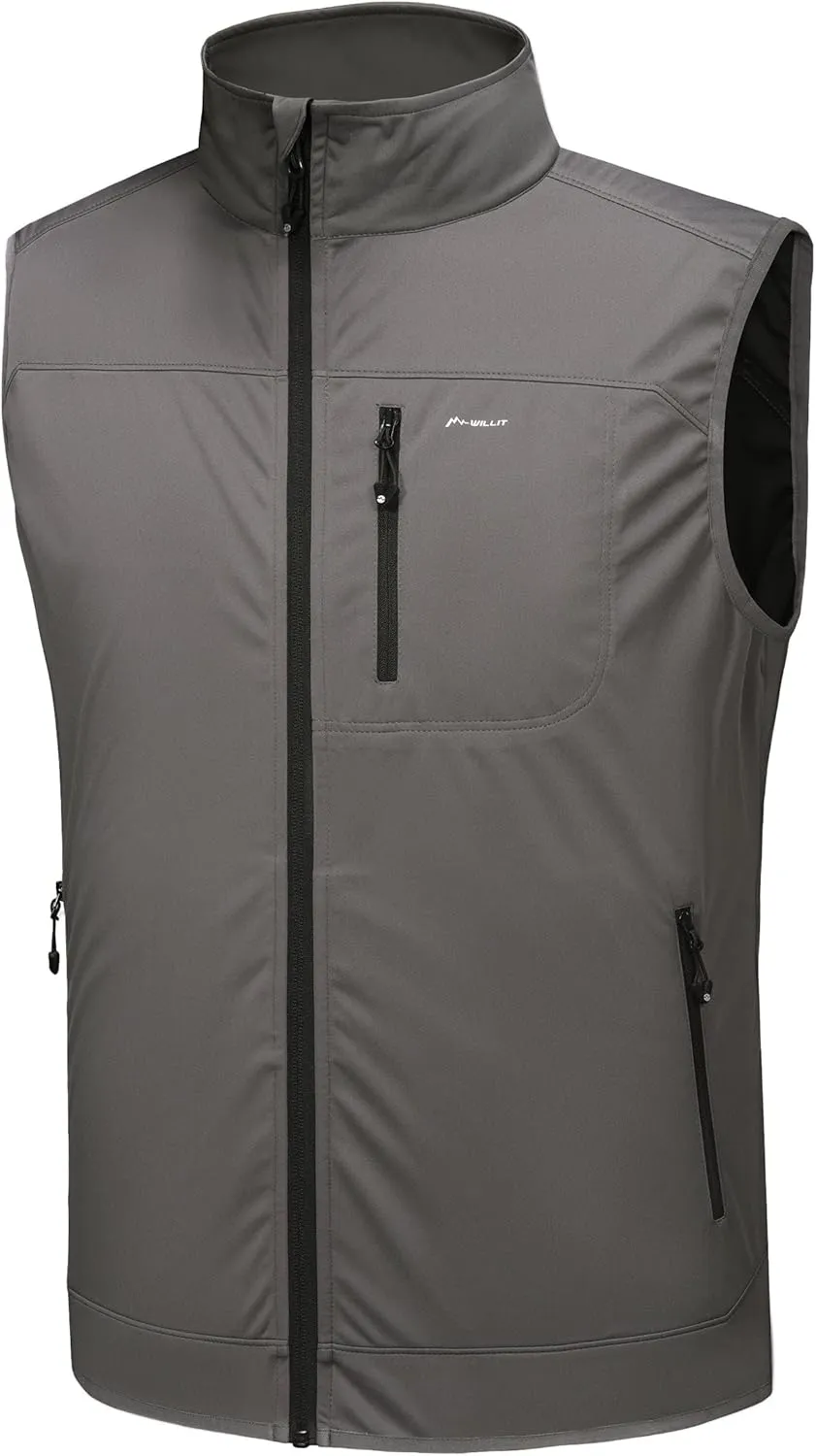 Willit Men's Golf Vest Lightweight Softshell Vest Outerwear Sleeveless Jacket Hiking Runing Causal
