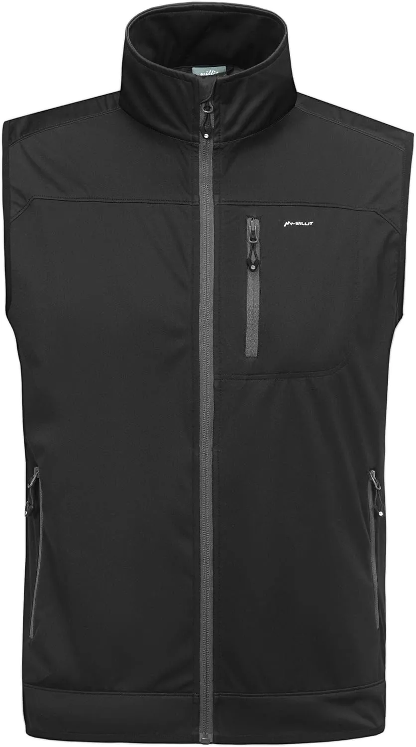 Willit Men's Golf Vest Lightweight Softshell Vest Outerwear Sleeveless Jacket Hiking Runing Causal