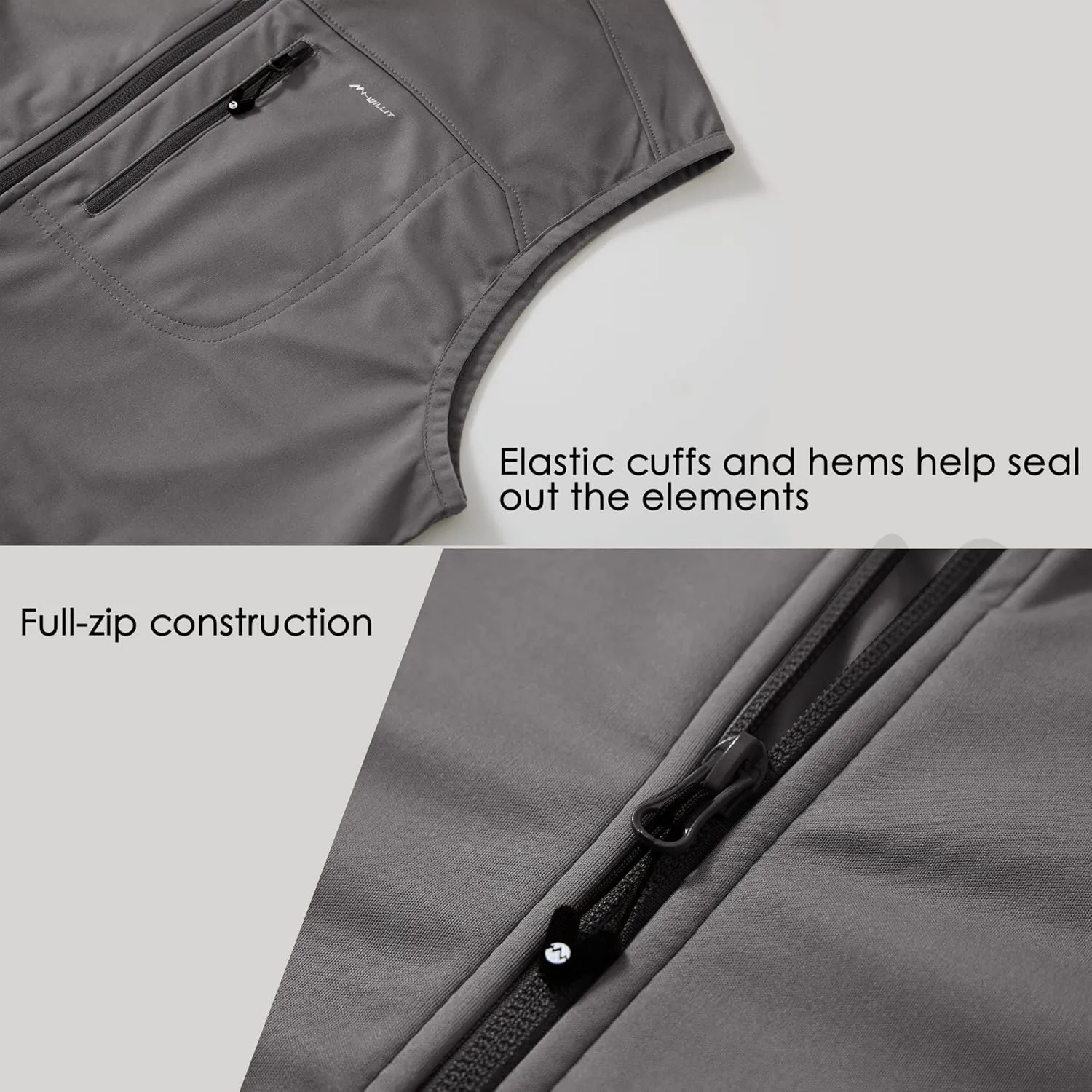 Willit Men's Golf Vest Lightweight Softshell Vest Outerwear Sleeveless Jacket Hiking Runing Causal