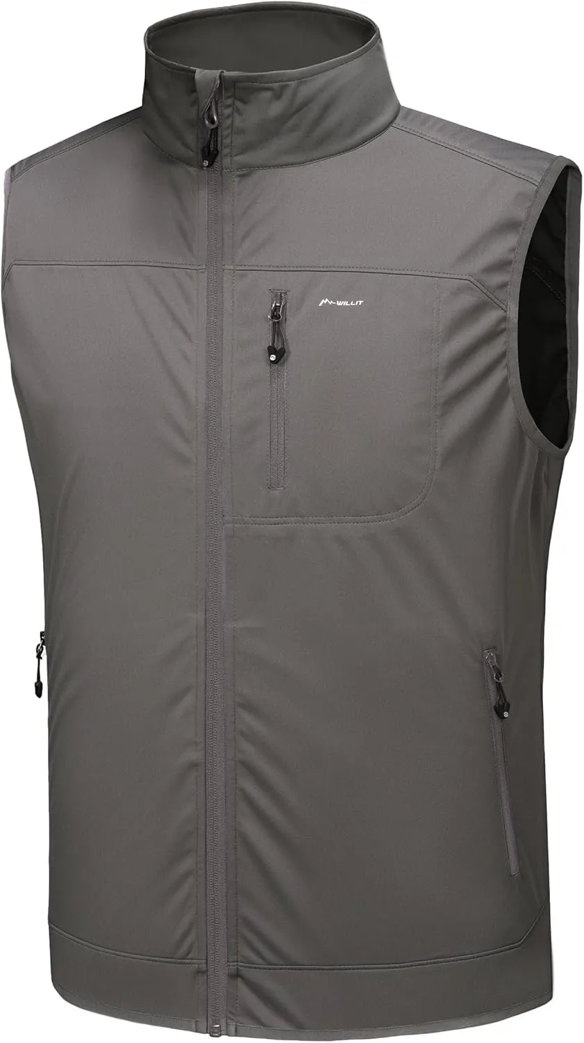 Willit Men's Golf Vest Lightweight Softshell Vest Outerwear Sleeveless Jacket Hiking Runing Causal