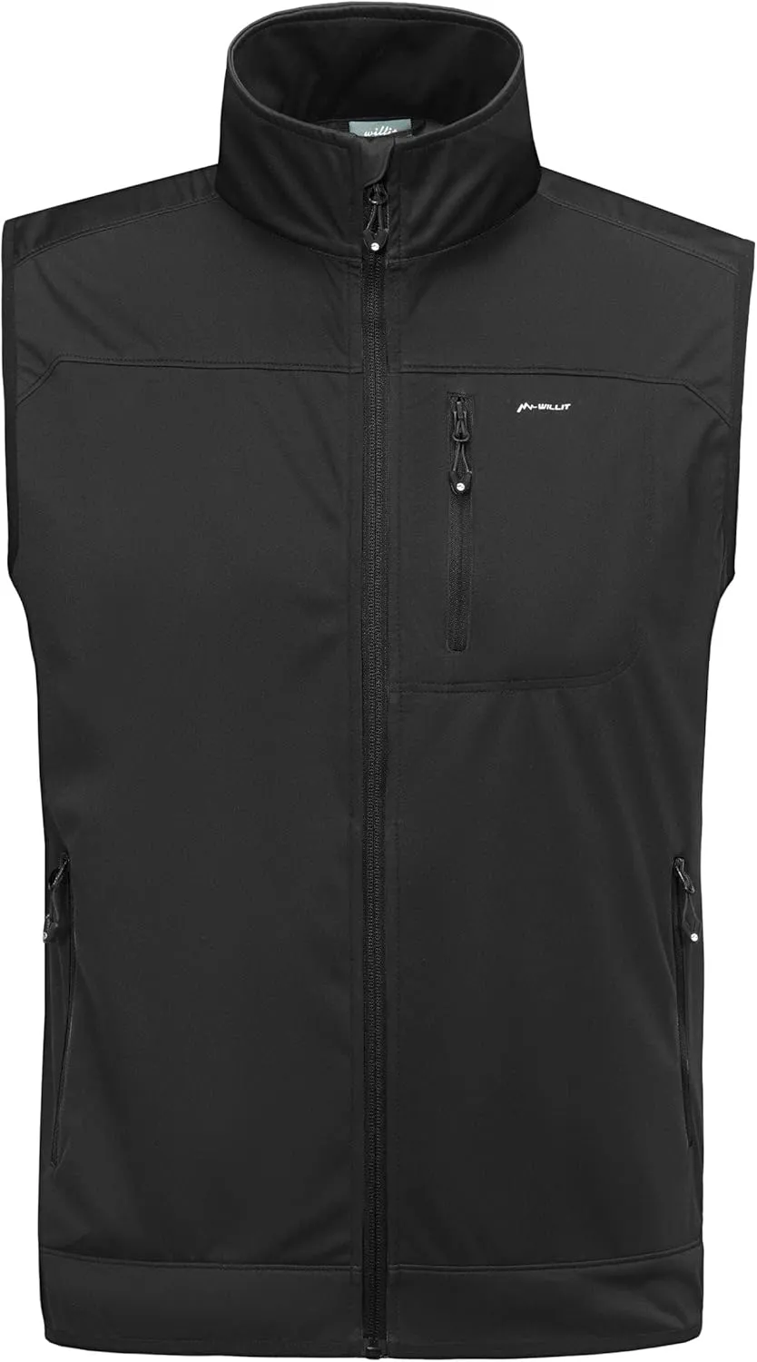 Willit Men's Golf Vest Lightweight Softshell Vest Outerwear Sleeveless Jacket Hiking Runing Causal