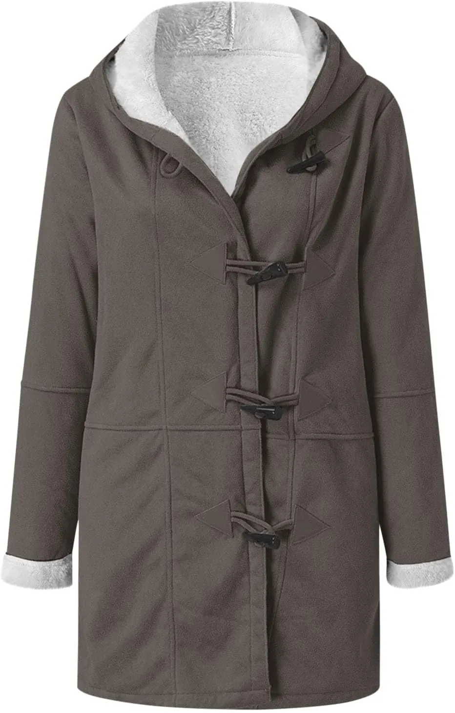 Winter Coats for Women 2024 Warm Sherpa Fleece Lined Jackets Hooded Plus Size Parka Faux Suede Pea Coat Outerwear