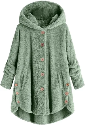 Winter Coats for Women Fuzzy Fleece Pullover Sherpa Sweatshirt Soft Warm Oversized Hoodie Comfy Plus Size Loungewear