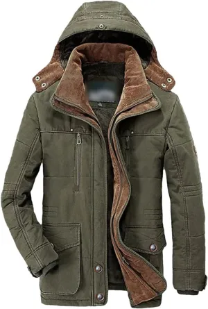 Winter Cotton-Padded Men's Medium And Long Plus Fleece Thickened Cotton-Padded Clothes Windproof Coat
