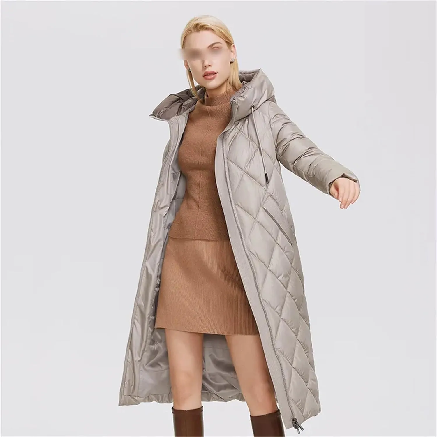 Winter Jacket Lengthened Style Women Padded Parka Thickened Warm Cotton Coat