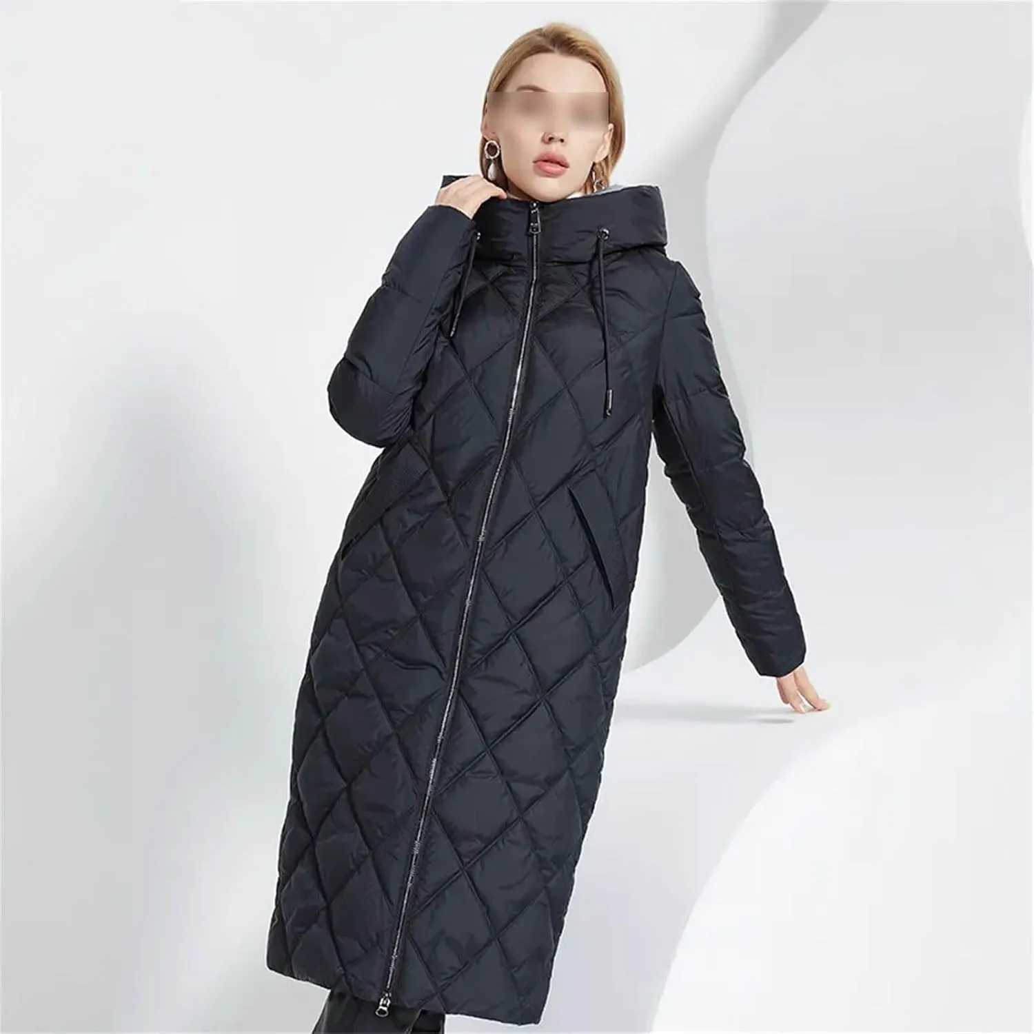 Winter Jacket Lengthened Style Women Padded Parka Thickened Warm Cotton Coat