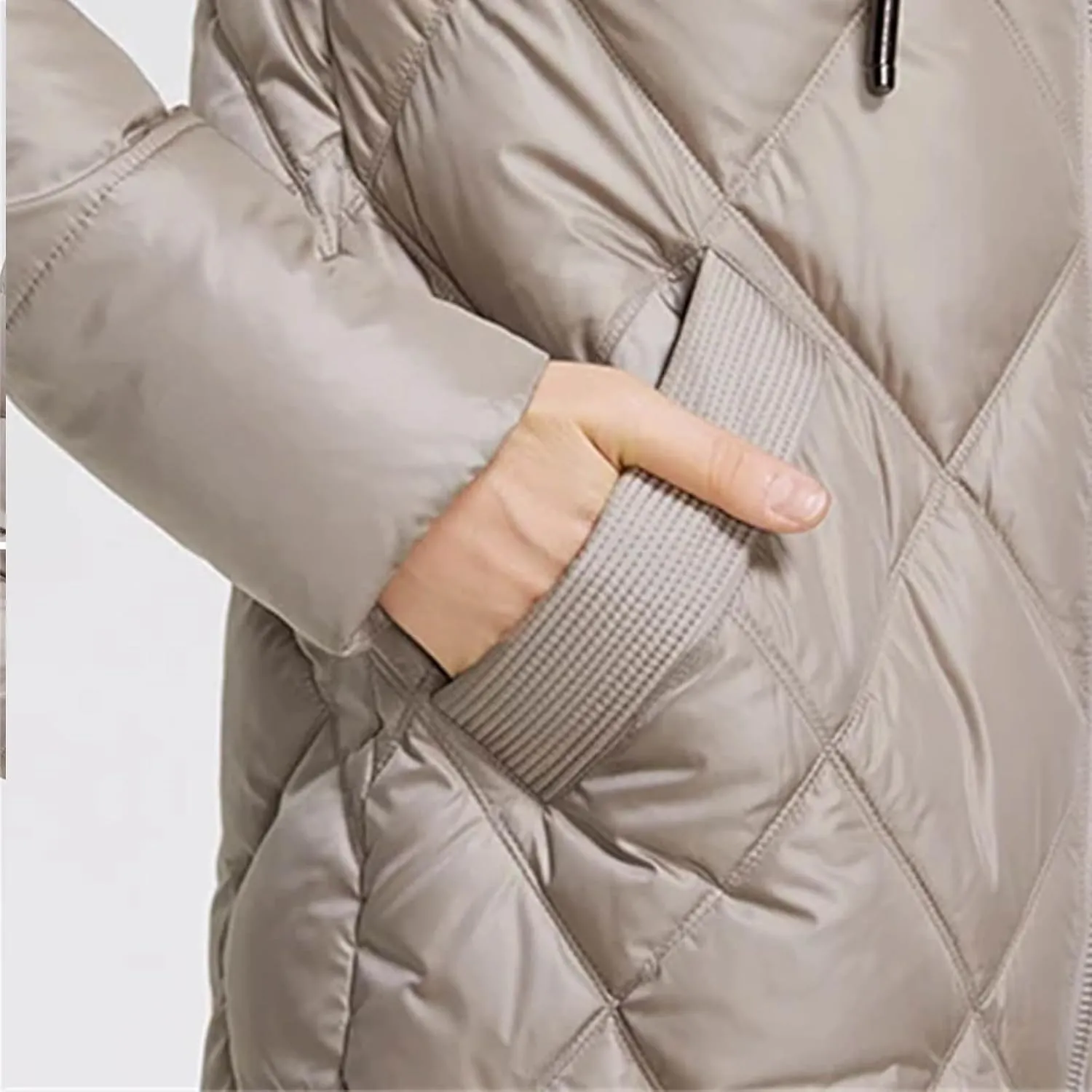 Winter Jacket Lengthened Style Women Padded Parka Thickened Warm Cotton Coat