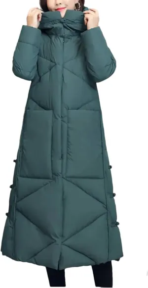 Winter Long Coat Thicken Cotton Padded Warm Snow Outerwear Loose Female Windproof Hooded Jacket Parkas
