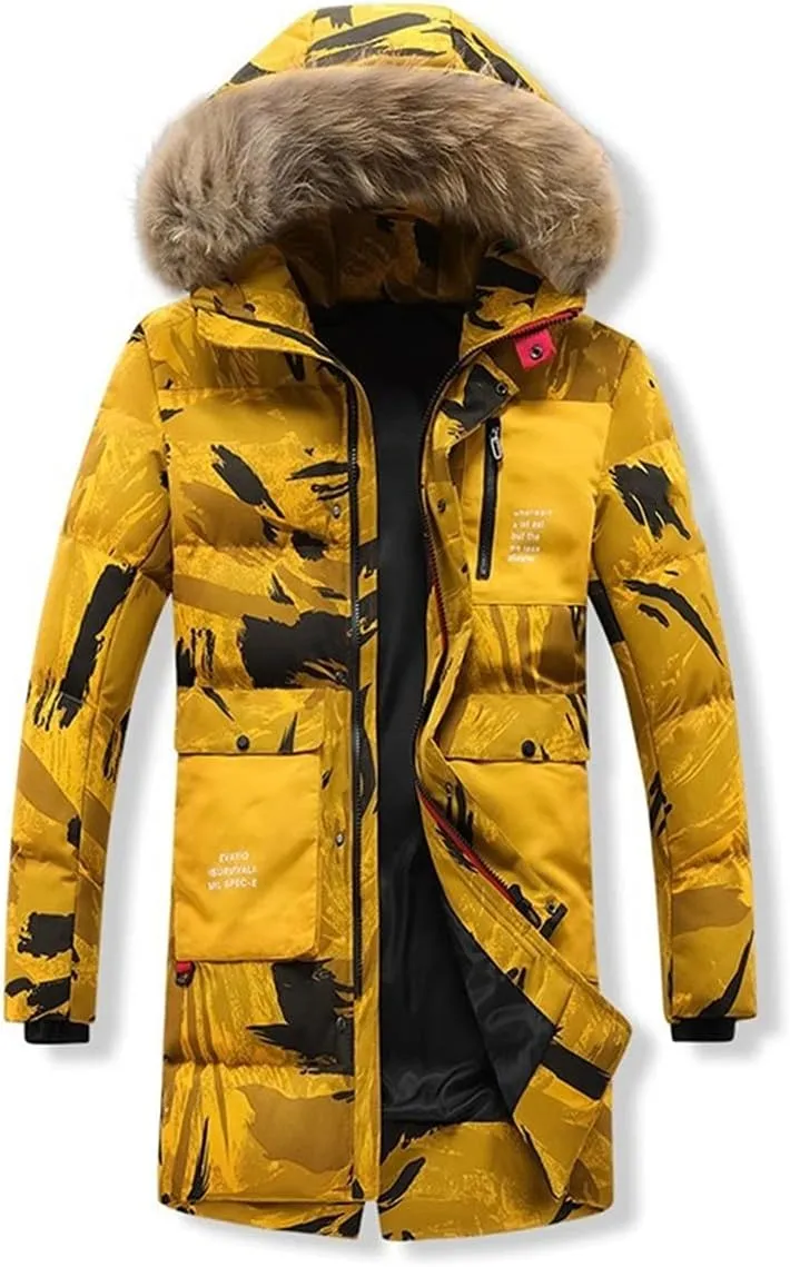 Winter Men's Cotton Padded Jacket Windproof Warm Men's Down Jacket Hooded Coat
