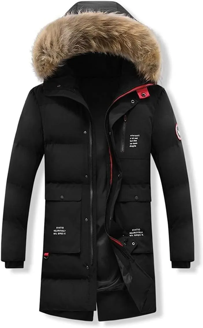 Winter Men's Cotton Padded Jacket Windproof Warm Men's Down Jacket Hooded Coat