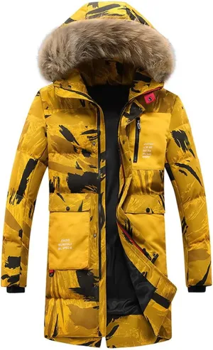 Winter Men's Cotton Padded Jacket Windproof Warm Men's Down Jacket Hooded Coat