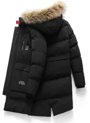 Winter Men's Cotton Padded Jacket Windproof Warm Men's Down Jacket Hooded Coat