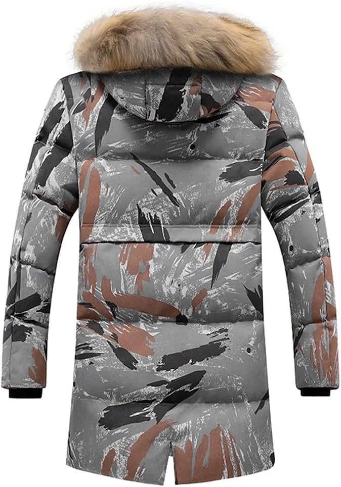 Winter Men's Cotton Padded Jacket Windproof Warm Men's Down Jacket Hooded Coat