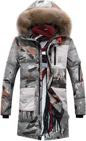 Winter Men's Cotton Padded Jacket Windproof Warm Men's Down Jacket Hooded Coat