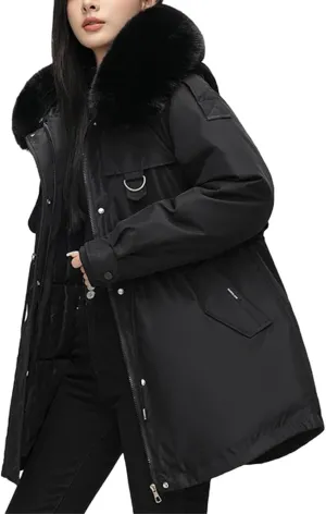 Winter Parka Collar Hooded Down Cotton Thick Warm Parkas Female Outerwear Winter Jacket Women Cotton Padded Coat