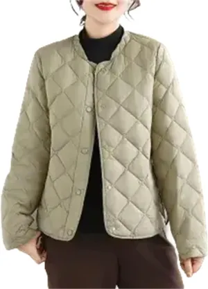 Winter Parkas Short Down Padded Jacket Women Mom Outerwear Light Thin Loose Cotton Clothes Female Warm Coat