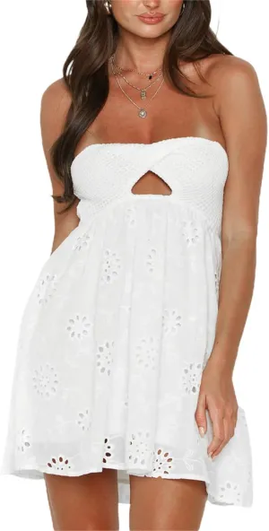 Women Lace Short Bodycon Dresses Spaghetti Strap Low Cut Ruffle A-Line Mini Dress Backless Short Sundress Y2K Clubwear