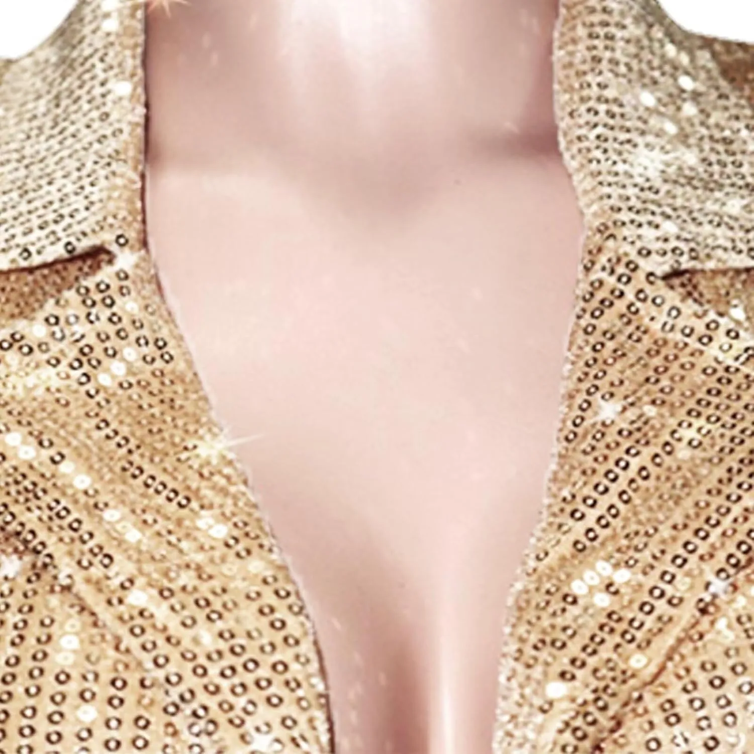 Women Sequin Jacket Glitter Sparkle Open Front Casual Long Sleeve Blazer Coat