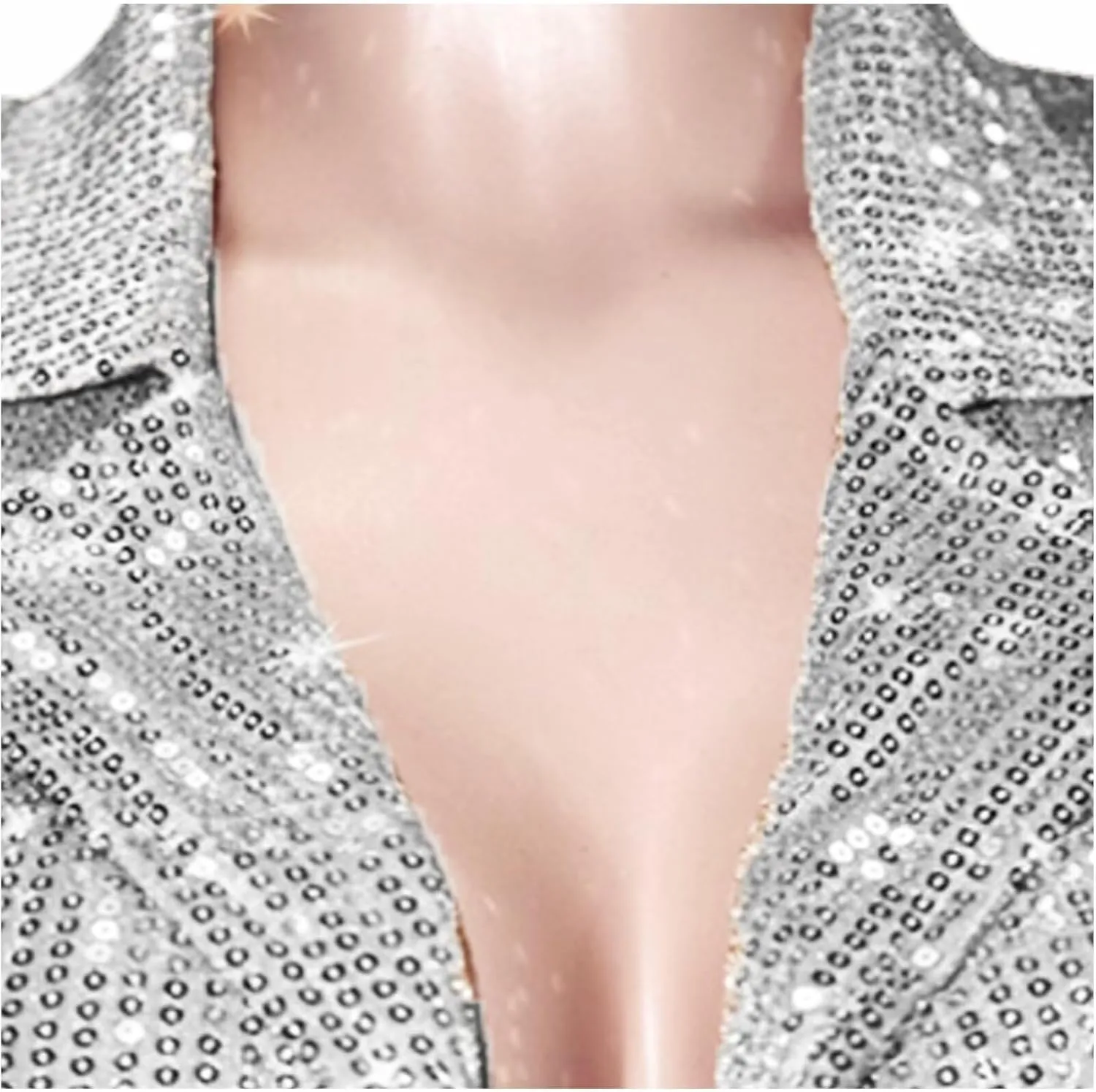 Women Sequin Jacket Glitter Sparkle Open Front Casual Long Sleeve Blazer Coat