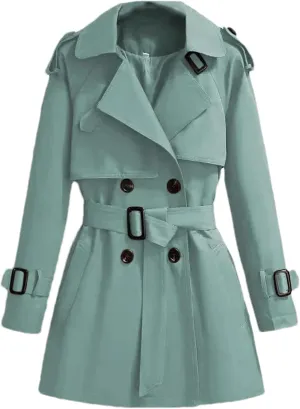 Women Spring Trench Coat Double Breasted All-Match Casual Short Windbreaker Jacket Female Outerwe